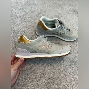 New Balance 515 Sneaker with Metallic Gold detail